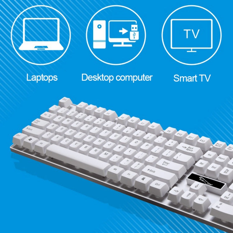 ZGB Q17 104 tasti Tastiera da ufficio da gioco con sospensione cablata USB per laptop, PC