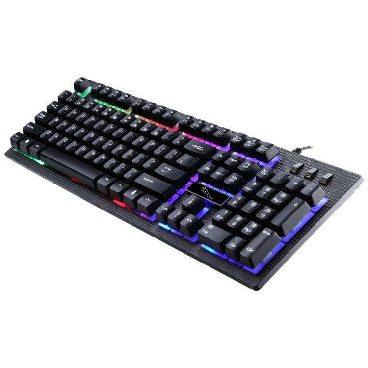 ZGB G20 1600 DPI Tastiera a sospensione meccanica professionale cablata luminosa + kit mouse ottico per laptop, PC