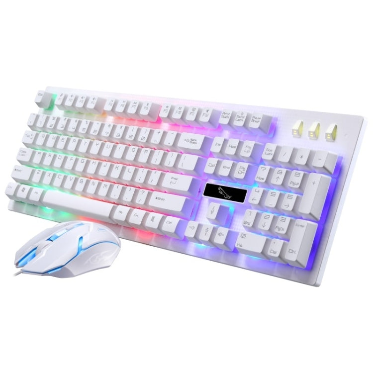 ZGB G20 1600 DPI Tastiera a sospensione meccanica professionale cablata luminosa + kit mouse ottico per laptop, PC