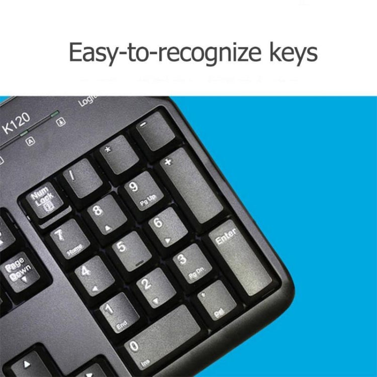 Tastiera cablata Logitech K120 USB impermeabile Splash per computer desktop/laptop, Logitech K120