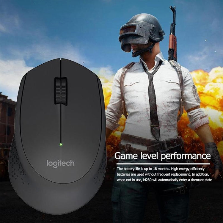 Mouse ottico wireless Logitech M280 da 2,4 GHz, 3 tasti, 1000 DPI, portata wireless: 10 m