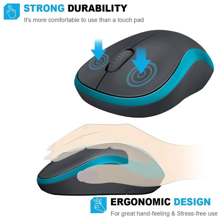 Logitech M186 Mouse wireless per ufficio Computer desktop portatile USB a risparmio energetico universale