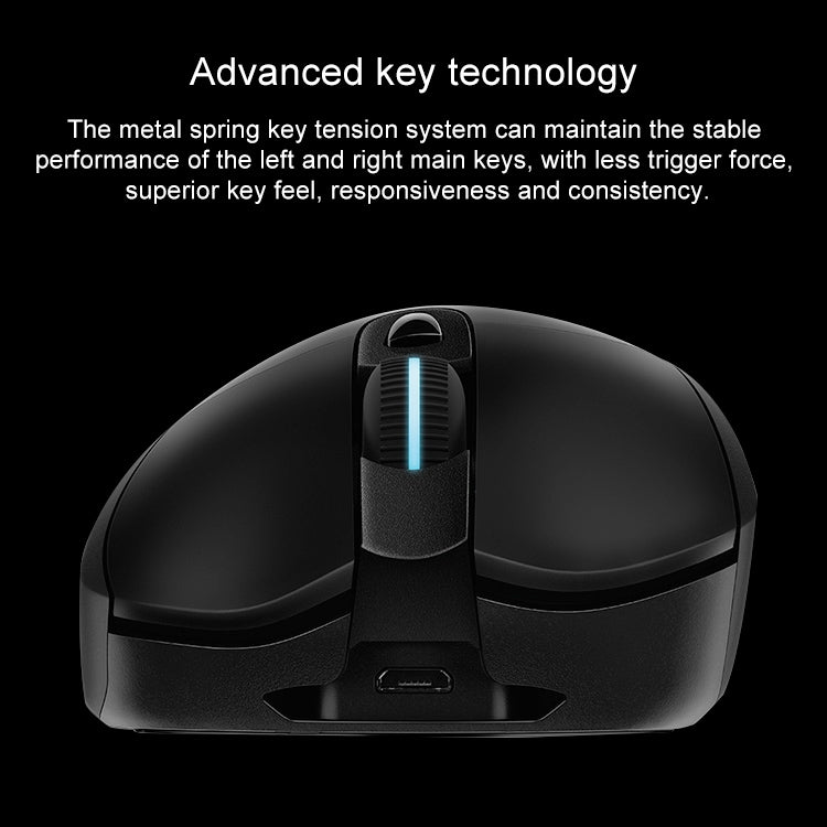 Logitech G703 LIGHTSPEED 16000 DPI 6 pulsanti programmabili Sensore HERO 16K Mouse da gioco ottico wireless con retroilluminazione RGB
