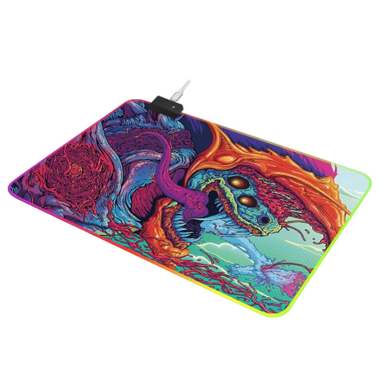 Tappetino per mouse illuminato con motivo Computer Monster, dimensioni: 35 x 25 x 0,4 cm, 35 x 25 x 0.4cm