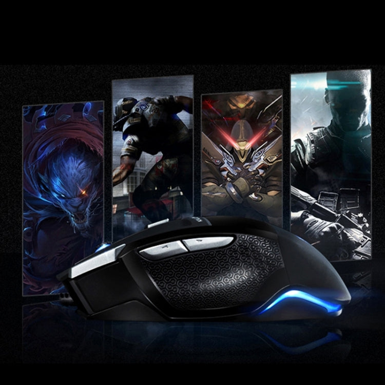Serie AULA SoulKiller II Mouse da gioco cablato USB ottico competitivo a luce colorata 7D, risoluzione massima di 3500 DPI, SoulKiller II(B)