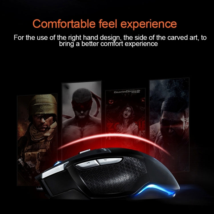 Serie AULA SoulKiller II Mouse da gioco cablato USB ottico competitivo a luce colorata 7D, risoluzione massima di 3500 DPI, SoulKiller II(B)