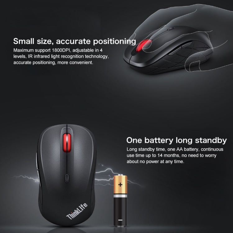 Mouse Bluetooth wireless silenzioso Lenovo ThinkLife Dual Mode, ThinkLife