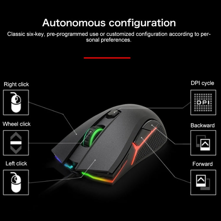 Mouse cablato per giochi Lenovo HEADSHOT Gaming Engine, HEADSHOT