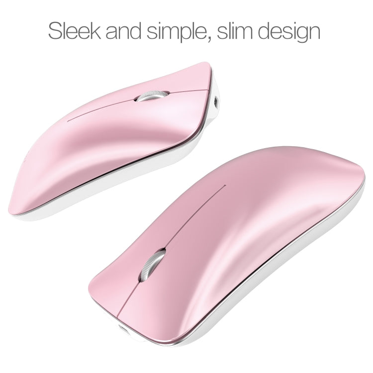 HXSJ T23F Bluetooth + 2,4 GHz Wireless Dual Mode Mouse ottico ergonomico regolabile a 4 tasti 1600 DPI, T23F Pink