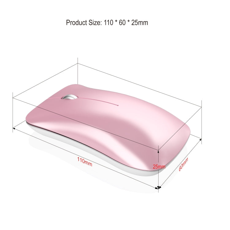 HXSJ T23F Bluetooth + 2,4 GHz Wireless Dual Mode Mouse ottico ergonomico regolabile a 4 tasti 1600 DPI, T23F Pink