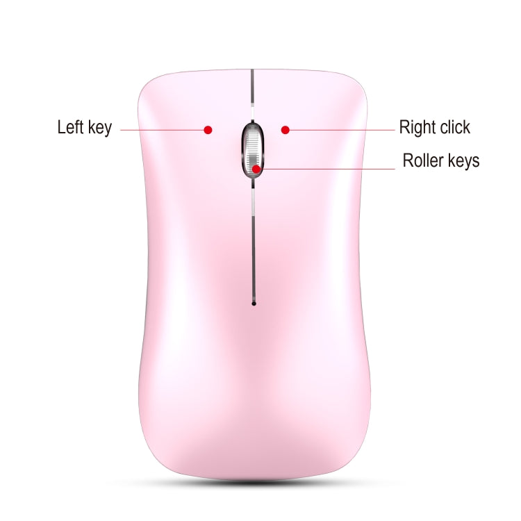 HXSJ T23F Bluetooth + 2,4 GHz Wireless Dual Mode Mouse ottico ergonomico regolabile a 4 tasti 1600 DPI, T23F Pink