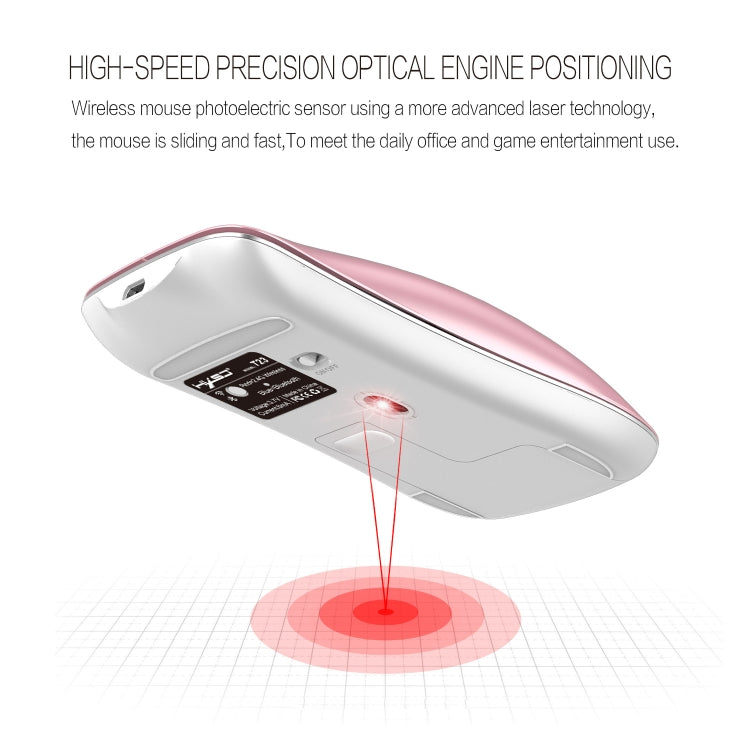 HXSJ T23F Bluetooth + 2,4 GHz Wireless Dual Mode Mouse ottico ergonomico regolabile a 4 tasti 1600 DPI, T23F Pink