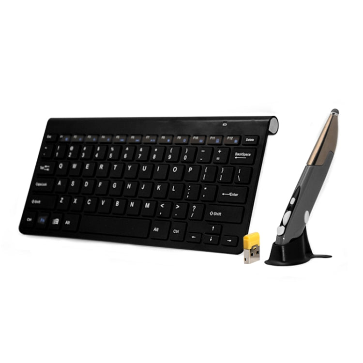 KM-909 Tastiera multimediale wireless da 2,4 GHz + Mouse ottico wireless con ricevitore USB Set per computer PC portatile, consegna colore mouse casuale, KM-909 Keyboard + Pen Mouse (White), KM-909 Keyboard + Pen Mouse (Black)