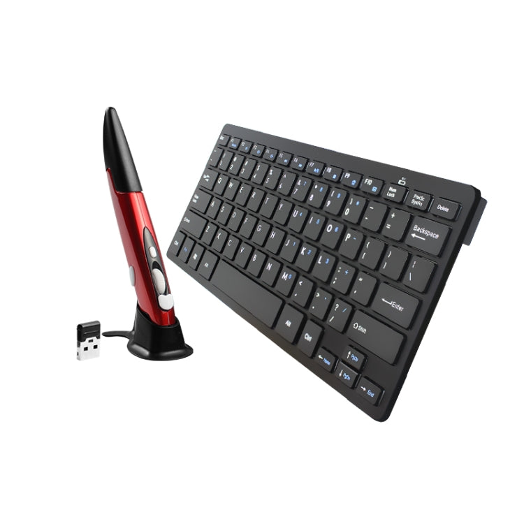 Tastiera multimediale wireless KM-808 da 2,4 GHz + mouse ottico wireless con ricevitore USB impostato per computer PC portatile, consegna colore mouse casuale, KM-808 Keyboard + Pen Mouse (White), KM-808 Keyboard + Pen Mouse (Black)