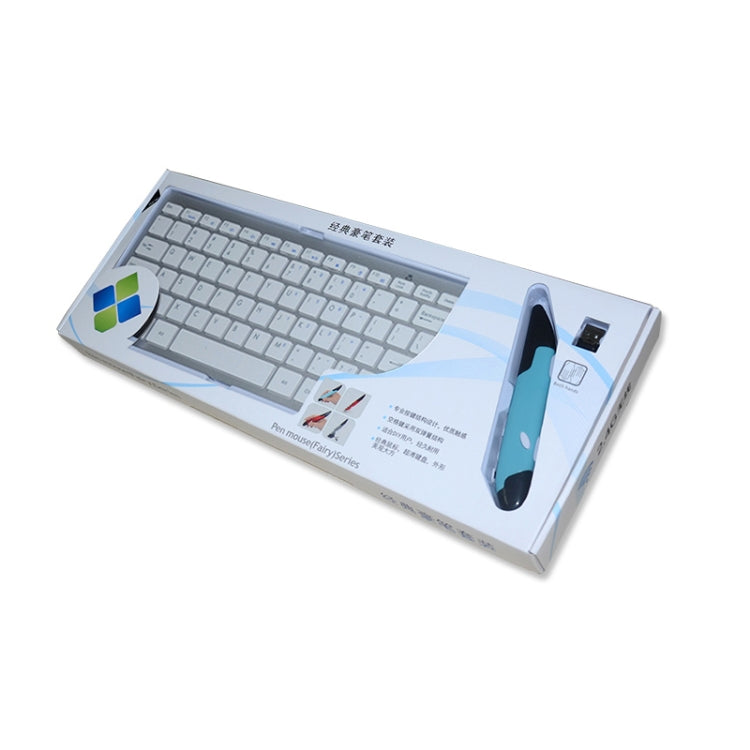 Tastiera multimediale wireless KM-808 da 2,4 GHz + mouse ottico wireless con ricevitore USB impostato per computer PC portatile, consegna colore mouse casuale, KM-808 Keyboard + Pen Mouse (White), KM-808 Keyboard + Pen Mouse (Black)