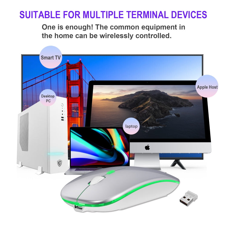 Mouse silenzioso wireless colorato HXSJ M40 a 4 tasti 2.4G