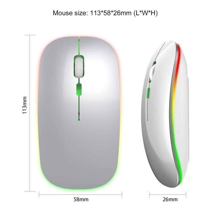 Mouse silenzioso wireless colorato HXSJ M40 a 4 tasti 2.4G