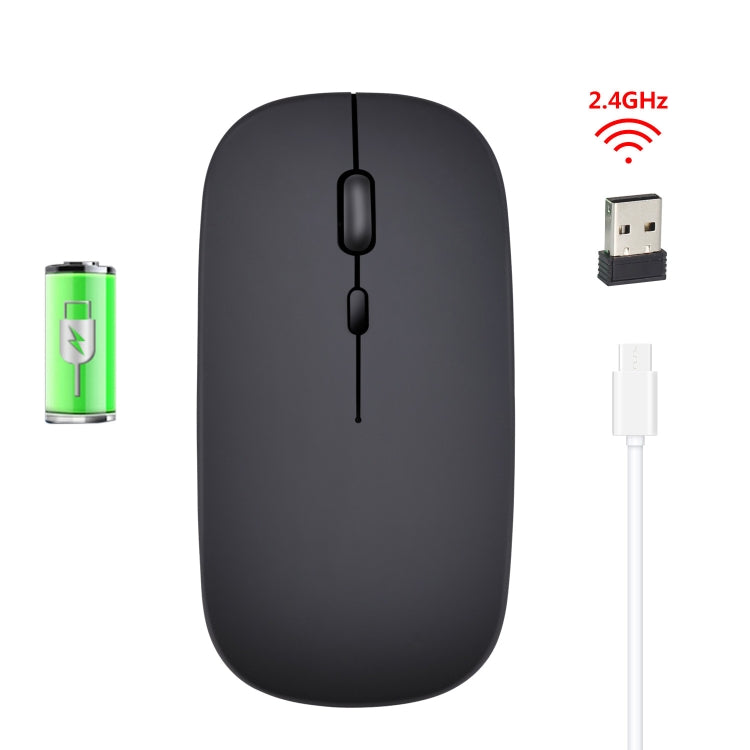 Mouse ottico silenzioso regolabile a tre velocità wireless HXSJ M80 da 2,4 GHz 1600 DPI, Black, Grey, Gold, Rose Gold, Silver, White