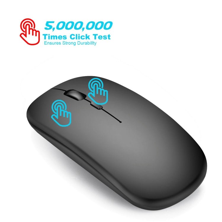 Mouse ottico silenzioso regolabile a tre velocità wireless HXSJ M80 da 2,4 GHz 1600 DPI, Black, Grey, Gold, Rose Gold, Silver, White