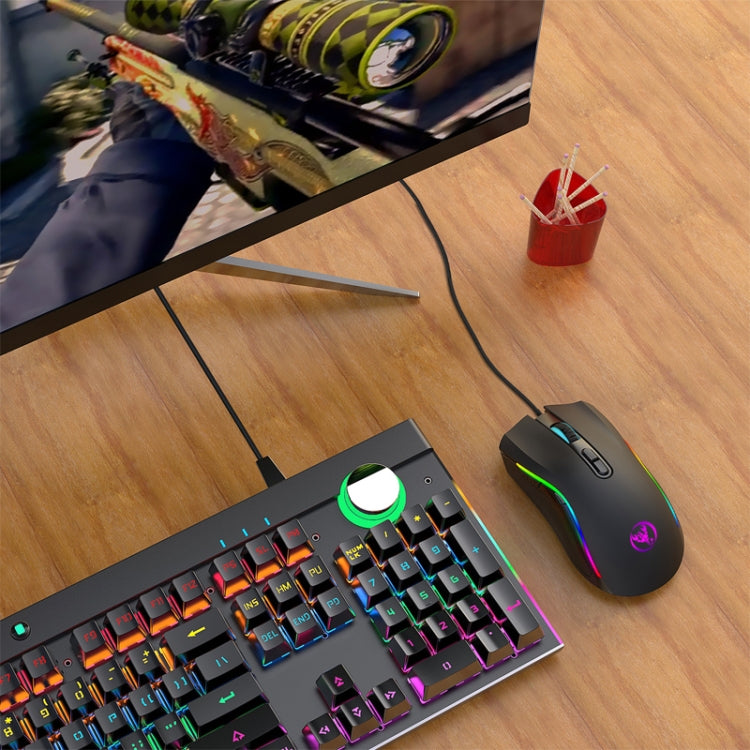 HXSJ A869 Type-C 7200 dpi 6 modalità regolabile 7 tasti RGB con luce da gioco cablata, A869RGB-TYPE-C