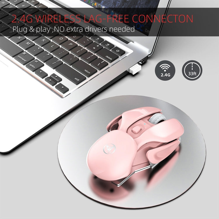 Mouse silenzioso wireless regolabile in 3 modalità HXSJ T37 da 2,4 GHz 1600 dpi, T37 Pink, T37 Black