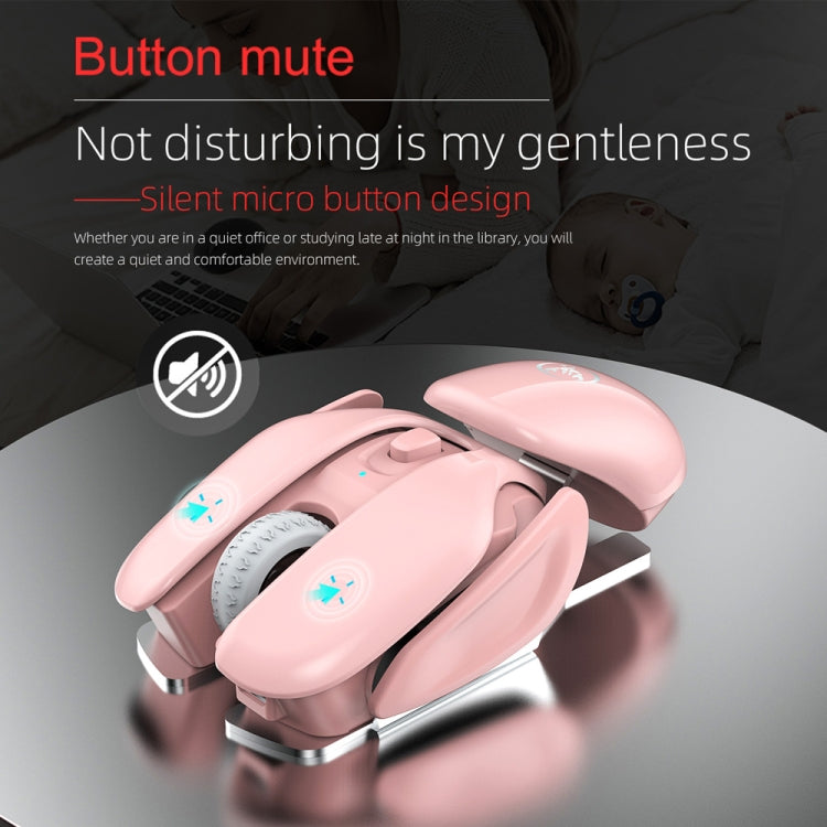 Mouse silenzioso wireless regolabile in 3 modalità HXSJ T37 da 2,4 GHz 1600 dpi, T37 Pink, T37 Black