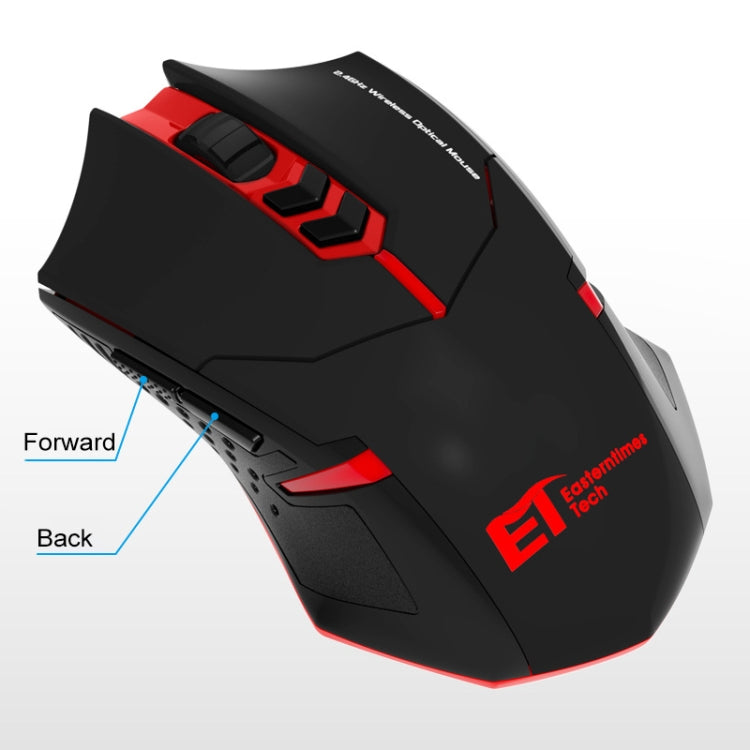 Mouse da gioco wireless muto ET X-08 a 7 tasti 2400 DPI 2.4G con ricevitore USB e retroilluminazione colorata