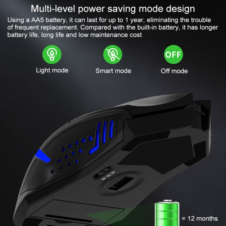 Mouse da gioco wireless muto ET X-08 a 7 tasti 2400 DPI 2.4G con ricevitore USB e retroilluminazione colorata
