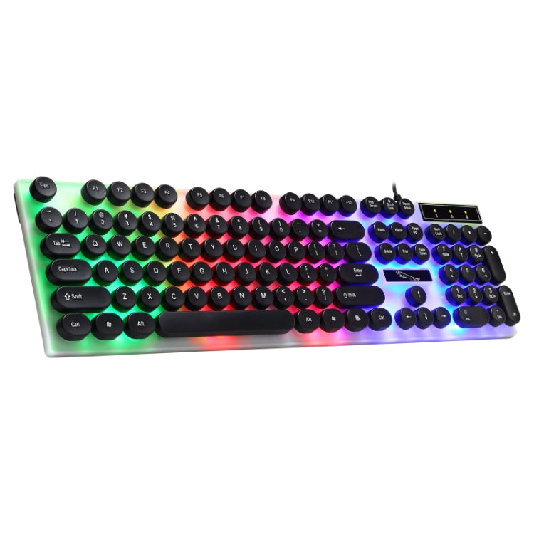Chasing Leopard G21 USB 104 tasti Impermeabile Galleggiante Rotondo Punk Keycap Retroilluminazione colorata Sensazione meccanica Tastiera cablata, Lunghezza: 1,3 m