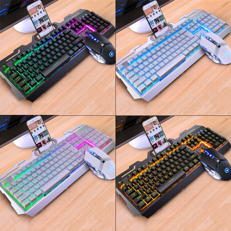 Set tastiera e mouse da gioco YINDIAO V2 con sensazione meccanica (nero arancione giallo chiaro), KB5790A, KB5790B, KB5790C, KB5790D