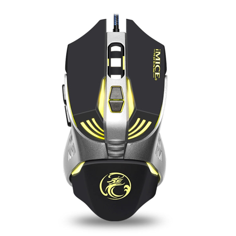 iMICE V5 USB 7 pulsanti 4000 DPI Mouse da gioco ottico retroilluminato colorato cablato per computer PC portatile, V5 (White), V5 (Black)