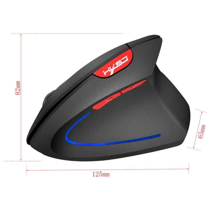 Mouse verticale ottico wireless HXSJ T22 da 2,4 GHz a 4 tasti 2400 DPI con ergonomia regolabile, 4 Buttons T22 Black, 4 Buttons T22 Grey