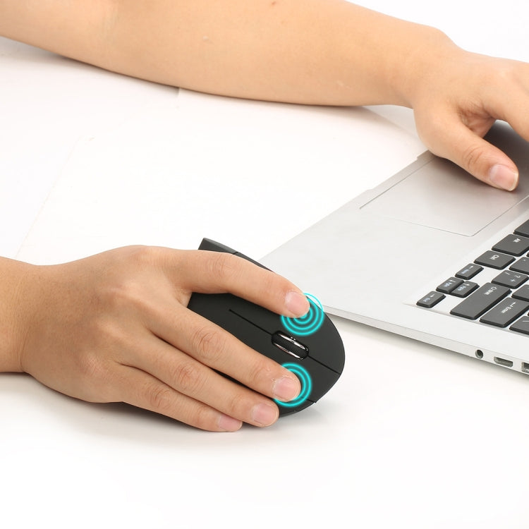 Mouse verticale ottico wireless HXSJ T22 da 2,4 GHz a 4 tasti 2400 DPI con ergonomia regolabile, 4 Buttons T22 Black, 4 Buttons T22 Grey