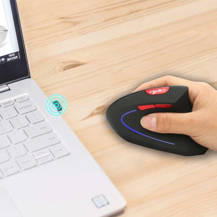 Mouse verticale ottico wireless HXSJ T22 da 2,4 GHz a 4 tasti 2400 DPI con ergonomia regolabile, 4 Buttons T22 Black, 4 Buttons T22 Grey