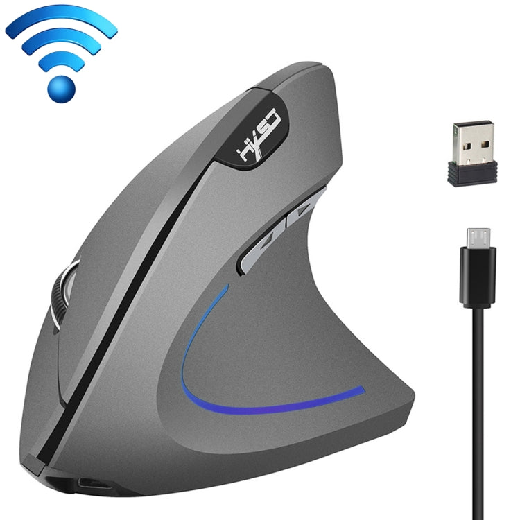 Mouse verticale ottico wireless HXSJ T22 da 2,4 GHz a 4 tasti 2400 DPI con ergonomia regolabile, 4 Buttons T22 Black, 4 Buttons T22 Grey