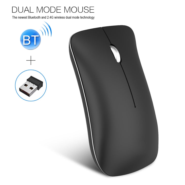 HXSJ T23 Bluetooth 5.0 + Bluetooth 3.0 + 2,4 GHz Wireless Tre modalità Mouse ottico ergonomico regolabile a 4 tasti 1600 DPI, T23 Black, T23 Gold, T23 Blue