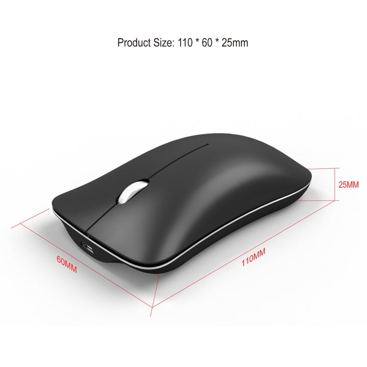 HXSJ T23 Bluetooth 5.0 + Bluetooth 3.0 + 2,4 GHz Wireless Tre modalità Mouse ottico ergonomico regolabile a 4 tasti 1600 DPI, T23 Black, T23 Gold, T23 Blue