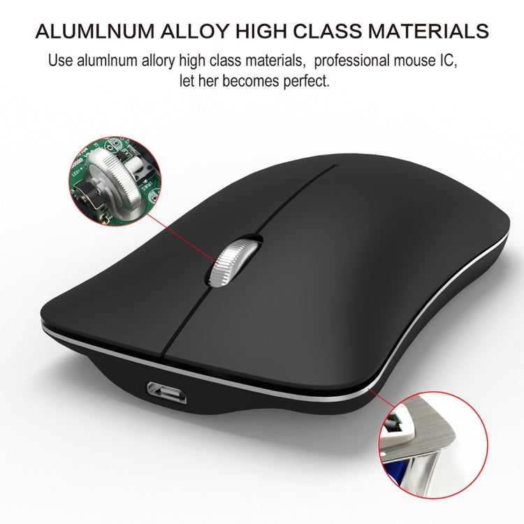 HXSJ T23 Bluetooth 5.0 + Bluetooth 3.0 + 2,4 GHz Wireless Tre modalità Mouse ottico ergonomico regolabile a 4 tasti 1600 DPI, T23 Black, T23 Gold, T23 Blue