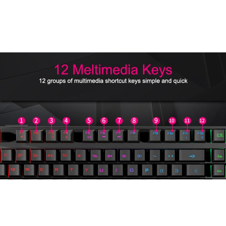 iMICE AK-600 Tastiera da gioco retroilluminata con tasti mobili USB cablata, Glow Backlit (Black)
