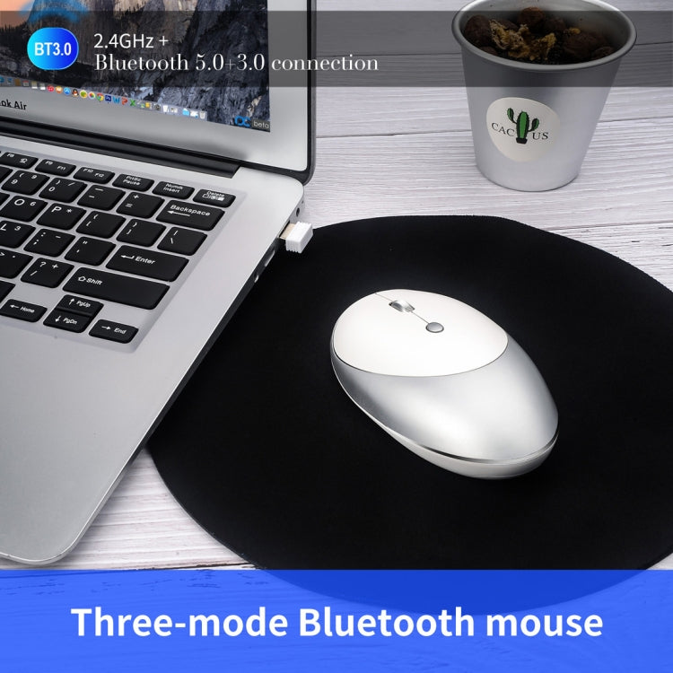 Mouse Bluetooth wireless dal design silenzioso a tre modalità HXSJ T36 2.4G Bluetooth 5.0 + 3.0