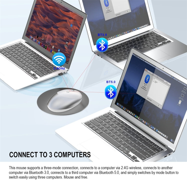 Mouse Bluetooth wireless dal design silenzioso a tre modalità HXSJ T36 2.4G Bluetooth 5.0 + 3.0