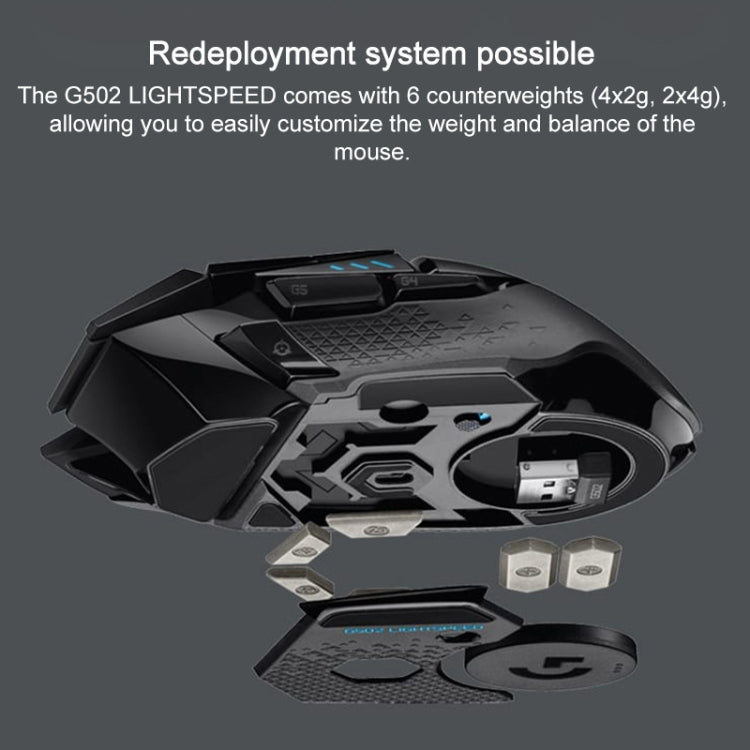 Mouse da gioco wireless Logitech G502 Lightspeed 1000 DPI, G502 (Black)