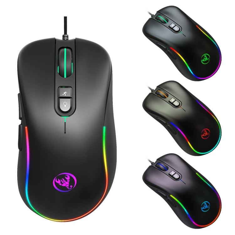 Mouse cablato da gioco programmabile con illuminazione RGB HXSJ J300 a 7 tasti, J300