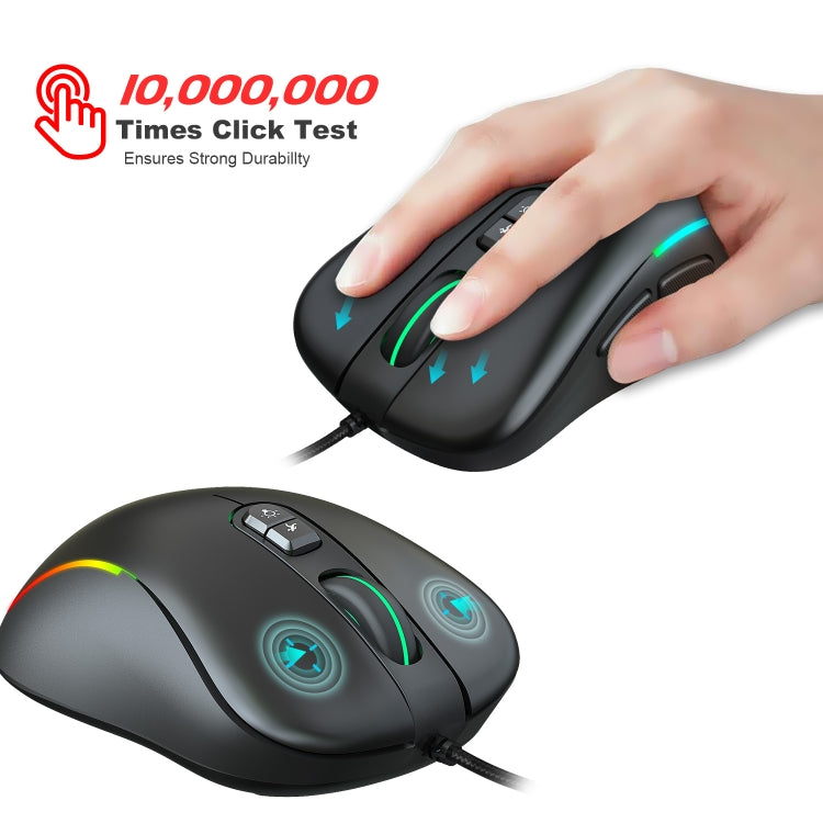 Mouse cablato da gioco programmabile con illuminazione RGB HXSJ J300 a 7 tasti, J300