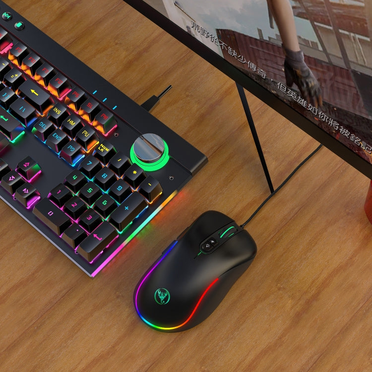 Mouse cablato da gioco programmabile con illuminazione RGB HXSJ J300 a 7 tasti, J300