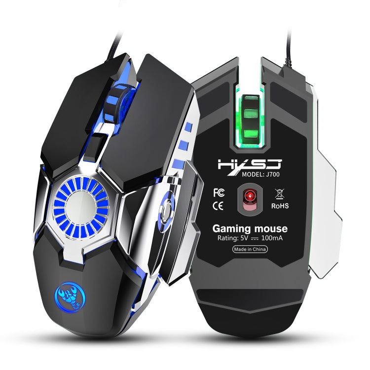 Mouse cablato per giochi e-sport programmabili con illuminazione colorata HXSJ J700, J700