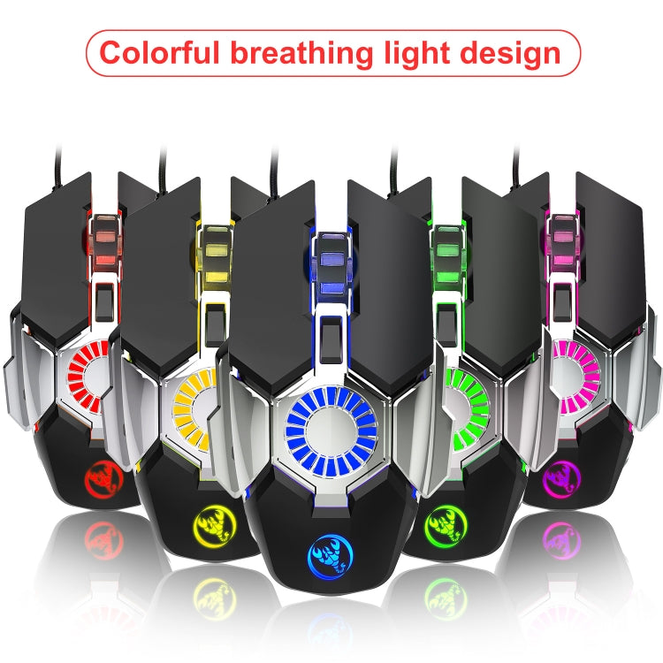 Mouse cablato per giochi e-sport programmabili con illuminazione colorata HXSJ J700, J700