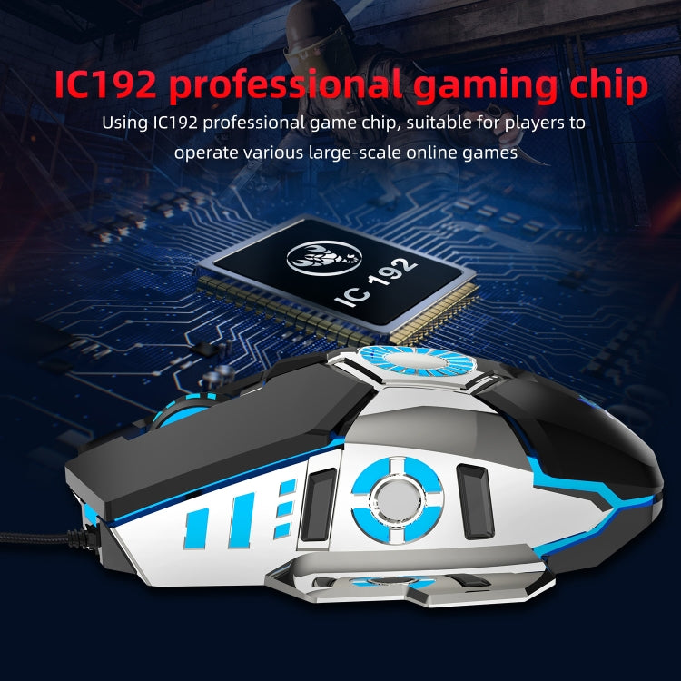 Mouse cablato per giochi e-sport programmabili con illuminazione colorata HXSJ J700, J700