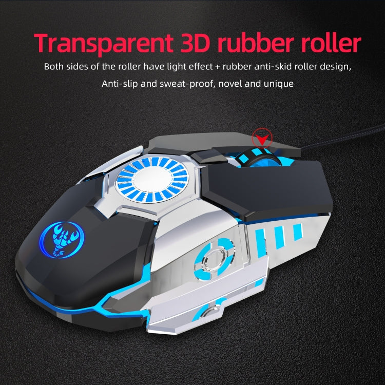 Mouse cablato per giochi e-sport programmabili con illuminazione colorata HXSJ J700, J700