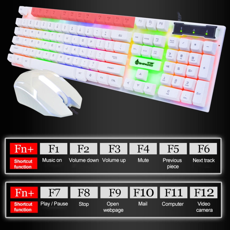 SHIPADOO D280 Tastiera a sospensione meccanica con retroilluminazione RGB cablata + kit mouse 3D per laptop, PC, RGB Backlight